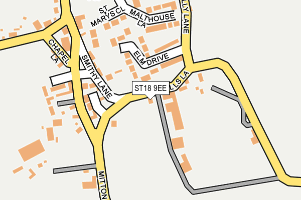 ST18 9EE map - OS OpenMap – Local (Ordnance Survey)