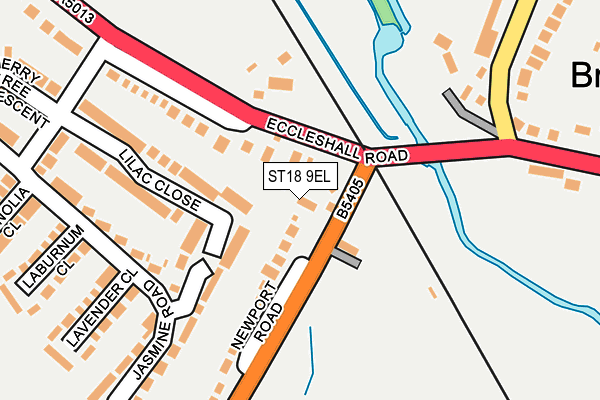 ST18 9EL map - OS OpenMap – Local (Ordnance Survey)