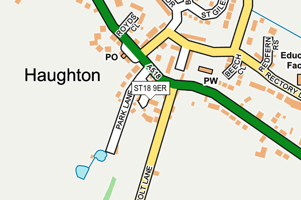 ST18 9ER map - OS OpenMap – Local (Ordnance Survey)