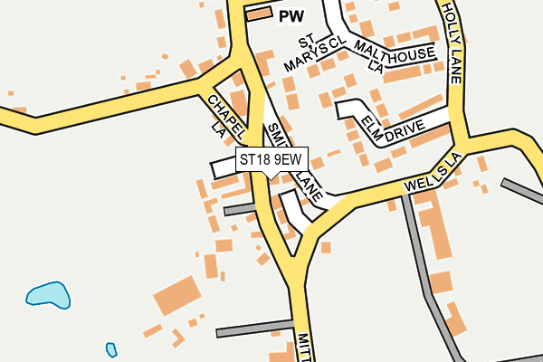 ST18 9EW map - OS OpenMap – Local (Ordnance Survey)
