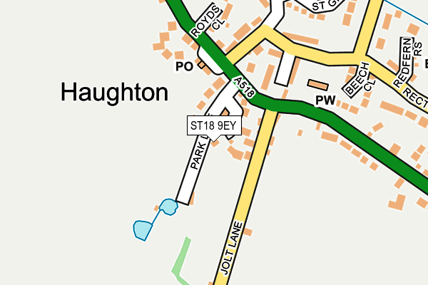 ST18 9EY map - OS OpenMap – Local (Ordnance Survey)