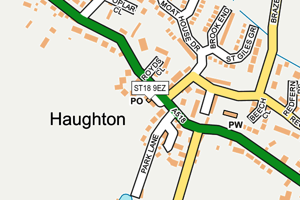 ST18 9EZ map - OS OpenMap – Local (Ordnance Survey)