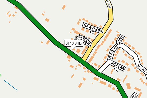 ST18 9HD map - OS OpenMap – Local (Ordnance Survey)