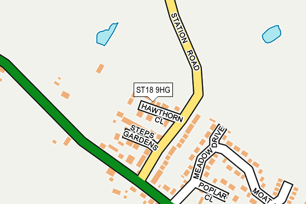 ST18 9HG map - OS OpenMap – Local (Ordnance Survey)