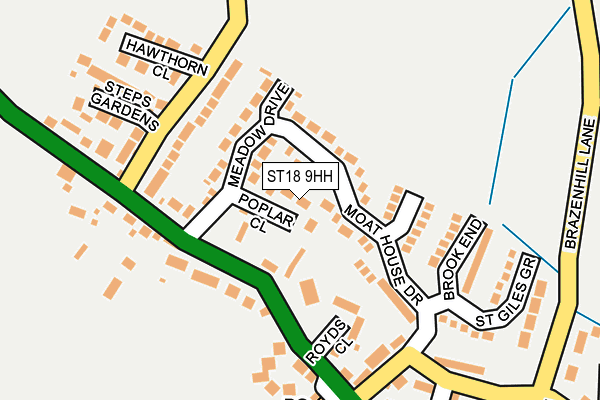 ST18 9HH map - OS OpenMap – Local (Ordnance Survey)