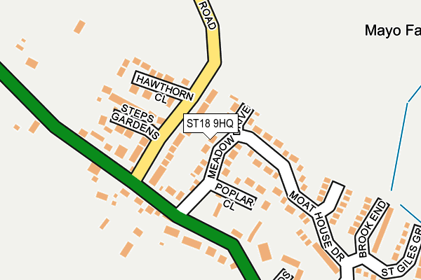 ST18 9HQ map - OS OpenMap – Local (Ordnance Survey)