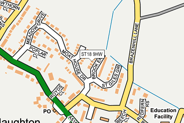 ST18 9HW map - OS OpenMap – Local (Ordnance Survey)