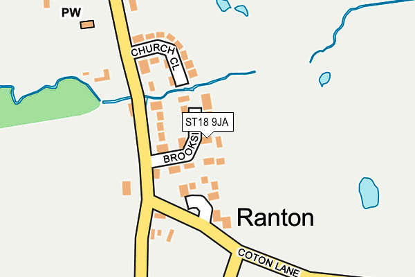 ST18 9JA map - OS OpenMap – Local (Ordnance Survey)