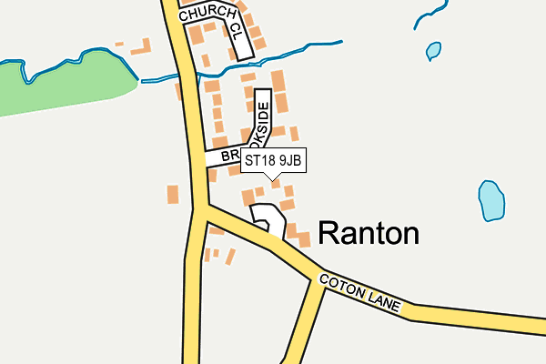 ST18 9JB map - OS OpenMap – Local (Ordnance Survey)