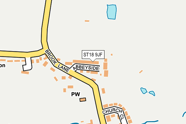 ST18 9JF map - OS OpenMap – Local (Ordnance Survey)