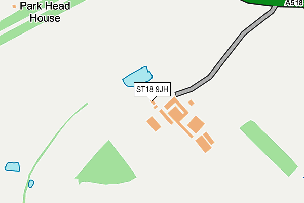 ST18 9JH map - OS OpenMap – Local (Ordnance Survey)