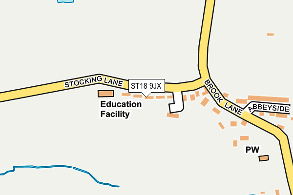 ST18 9JX map - OS OpenMap – Local (Ordnance Survey)