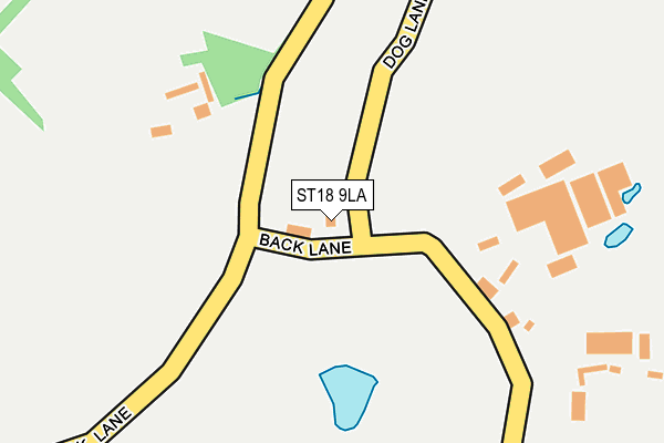 ST18 9LA map - OS OpenMap – Local (Ordnance Survey)