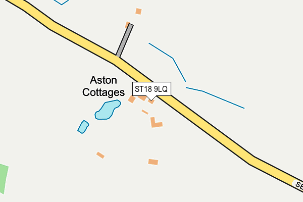 ST18 9LQ map - OS OpenMap – Local (Ordnance Survey)