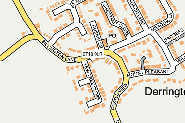 ST18 9LR map - OS OpenMap – Local (Ordnance Survey)