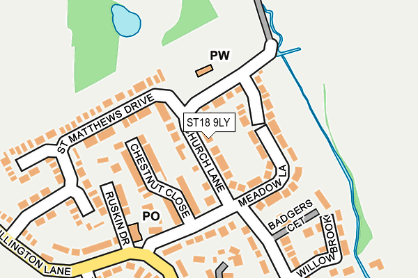 ST18 9LY map - OS OpenMap – Local (Ordnance Survey)