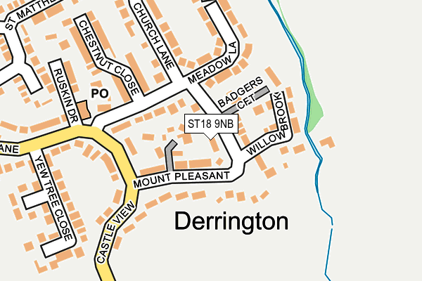 ST18 9NB map - OS OpenMap – Local (Ordnance Survey)