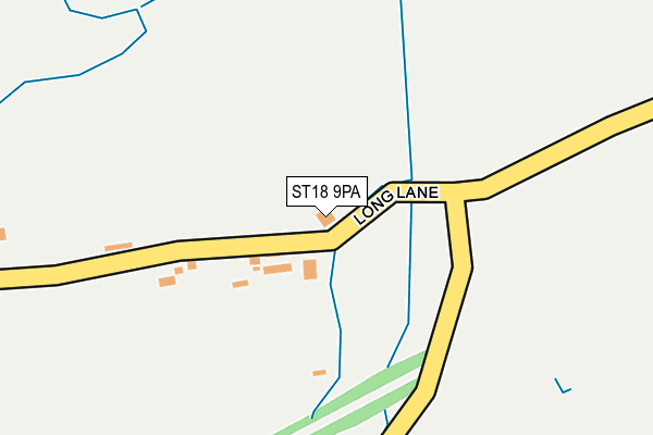 ST18 9PA map - OS OpenMap – Local (Ordnance Survey)