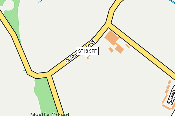 ST18 9PF map - OS OpenMap – Local (Ordnance Survey)
