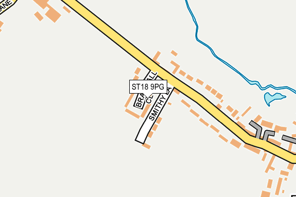 ST18 9PG map - OS OpenMap – Local (Ordnance Survey)