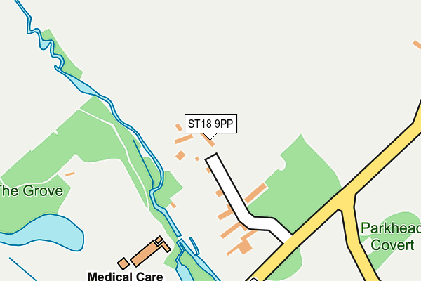 ST18 9PP map - OS OpenMap – Local (Ordnance Survey)