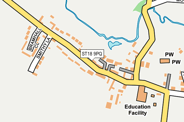 ST18 9PQ map - OS OpenMap – Local (Ordnance Survey)