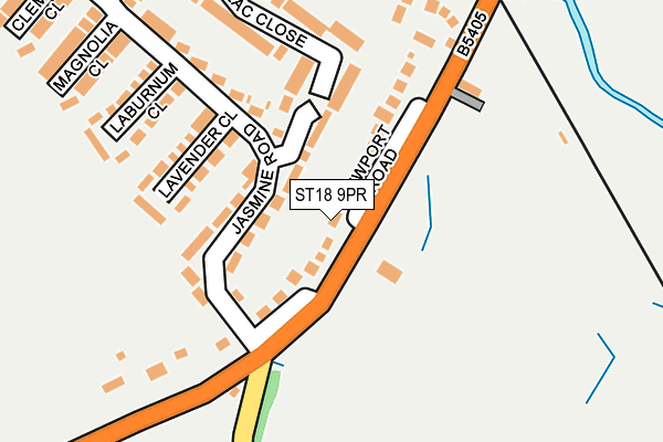 ST18 9PR map - OS OpenMap – Local (Ordnance Survey)