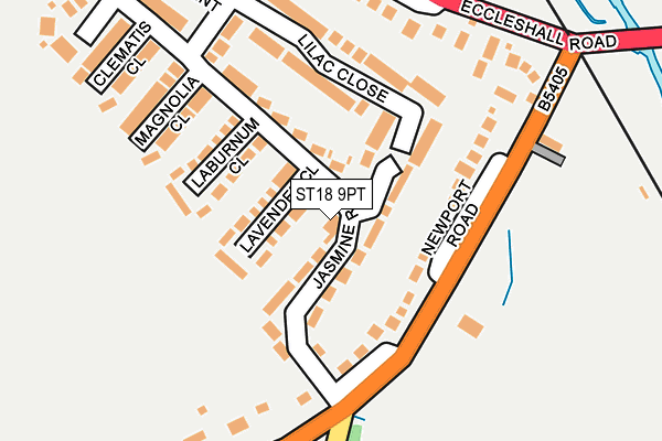 ST18 9PT map - OS OpenMap – Local (Ordnance Survey)