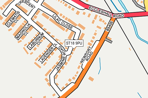 ST18 9PU map - OS OpenMap – Local (Ordnance Survey)