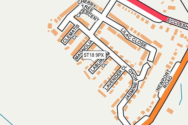 ST18 9PX map - OS OpenMap – Local (Ordnance Survey)