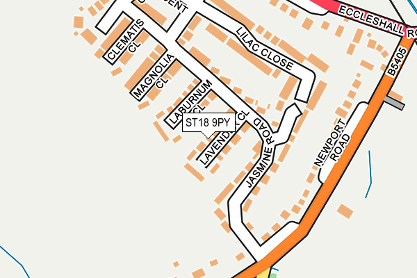 ST18 9PY map - OS OpenMap – Local (Ordnance Survey)