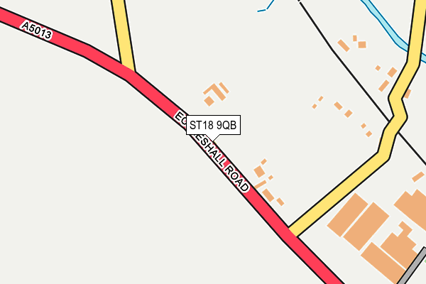 ST18 9QB map - OS OpenMap – Local (Ordnance Survey)