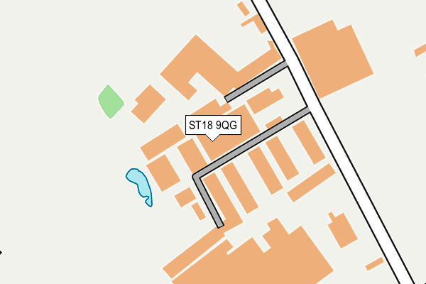 ST18 9QG map - OS OpenMap – Local (Ordnance Survey)