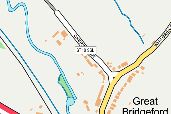 ST18 9SL map - OS OpenMap – Local (Ordnance Survey)