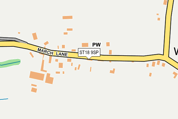 ST18 9SP map - OS OpenMap – Local (Ordnance Survey)