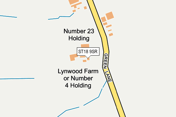ST18 9SR map - OS OpenMap – Local (Ordnance Survey)