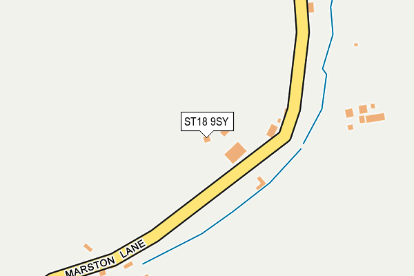 ST18 9SY map - OS OpenMap – Local (Ordnance Survey)