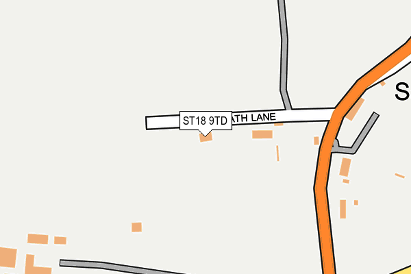 ST18 9TD map - OS OpenMap – Local (Ordnance Survey)