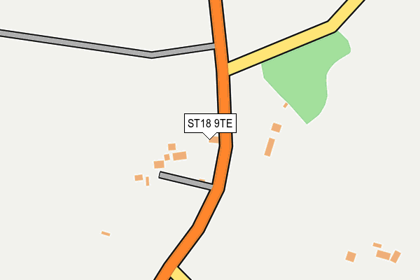 ST18 9TE map - OS OpenMap – Local (Ordnance Survey)