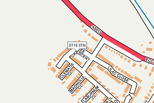 ST18 9TN map - OS OpenMap – Local (Ordnance Survey)