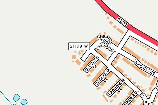 ST18 9TW map - OS OpenMap – Local (Ordnance Survey)