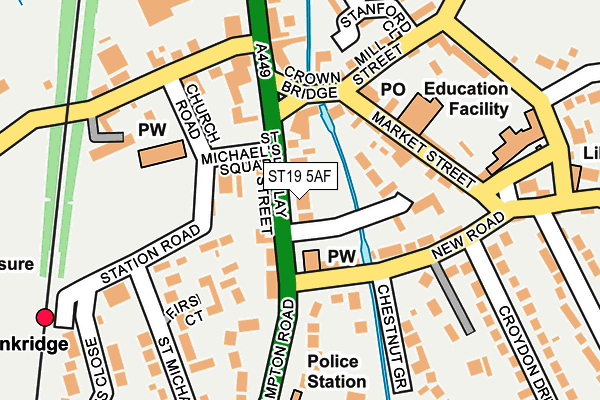 ST19 5AF map - OS OpenMap – Local (Ordnance Survey)
