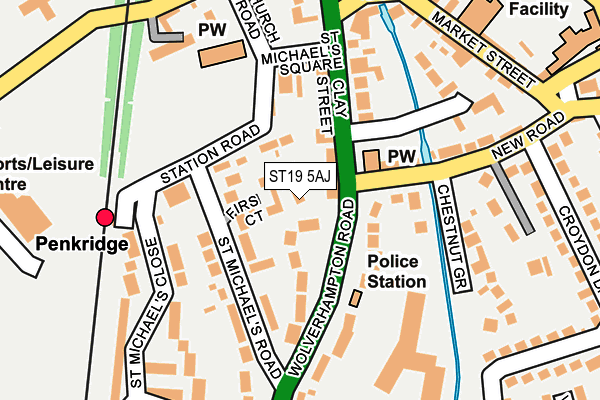 ST19 5AJ map - OS OpenMap – Local (Ordnance Survey)