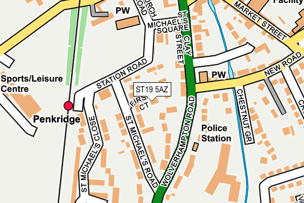 ST19 5AZ map - OS OpenMap – Local (Ordnance Survey)