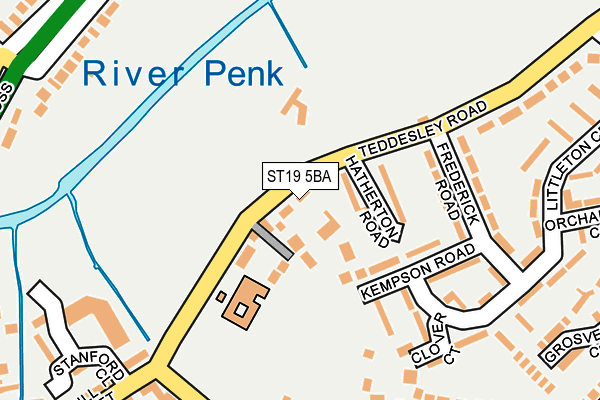 ST19 5BA map - OS OpenMap – Local (Ordnance Survey)