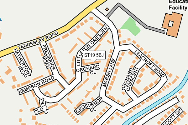 ST19 5BJ map - OS OpenMap – Local (Ordnance Survey)