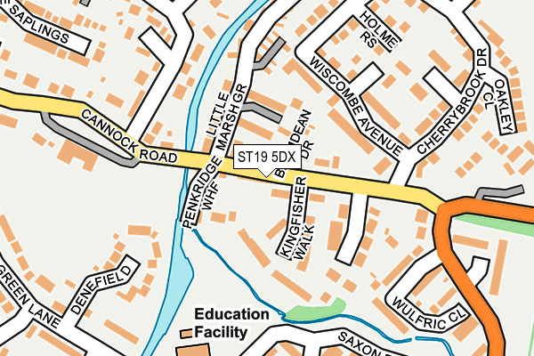 ST19 5DX map - OS OpenMap – Local (Ordnance Survey)