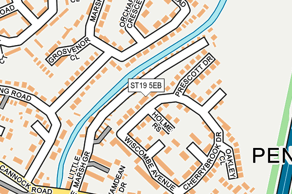 ST19 5EB map - OS OpenMap – Local (Ordnance Survey)