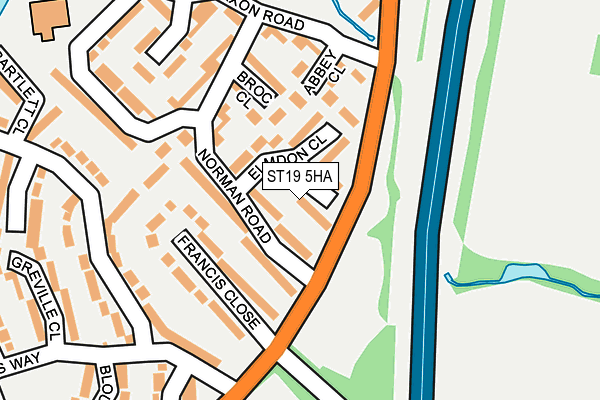 ST19 5HA map - OS OpenMap – Local (Ordnance Survey)