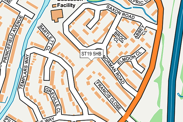 ST19 5HB map - OS OpenMap – Local (Ordnance Survey)